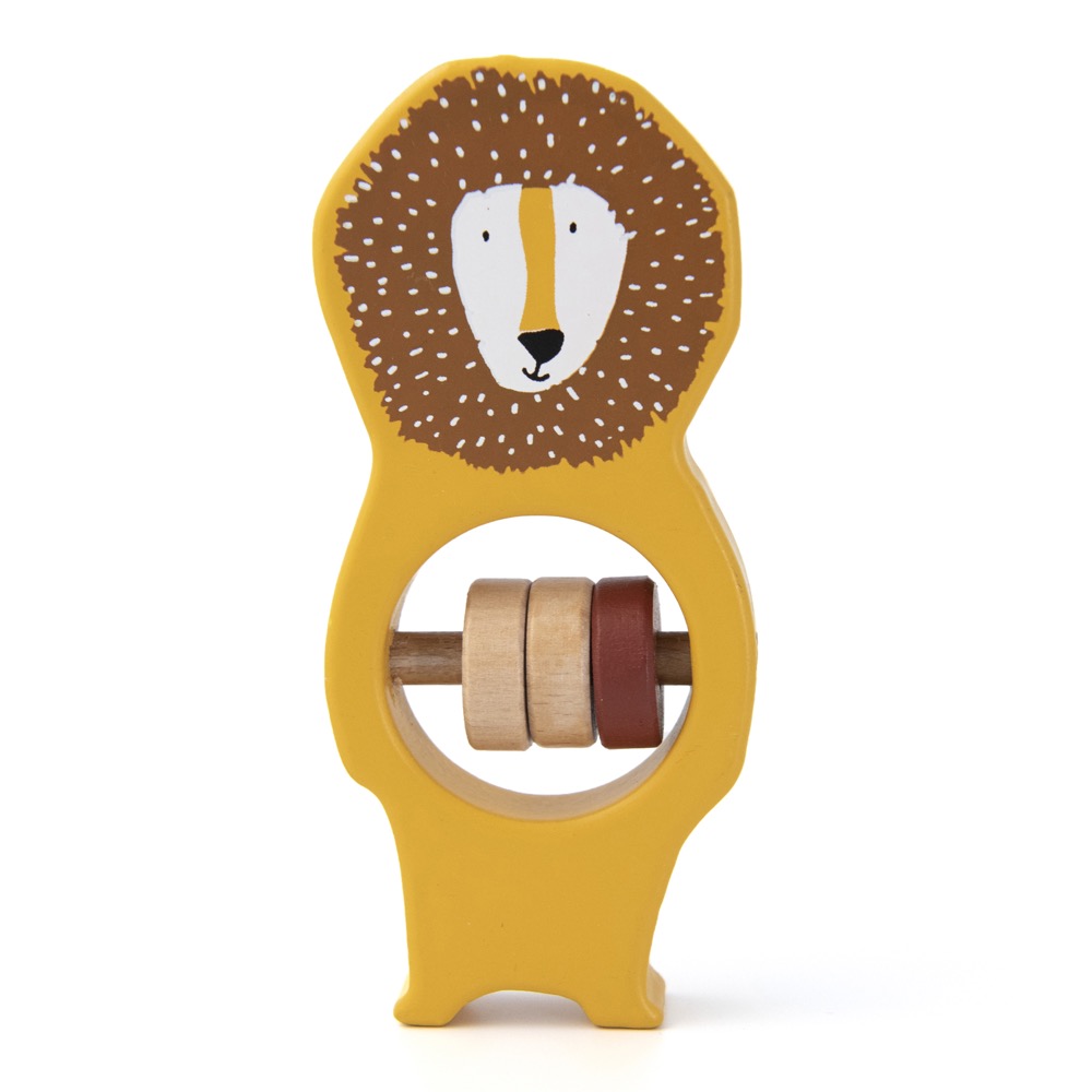 Houten rammelaar - Mr. Lion